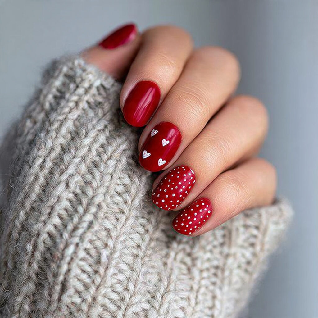 red heart romance nails feel sweet and