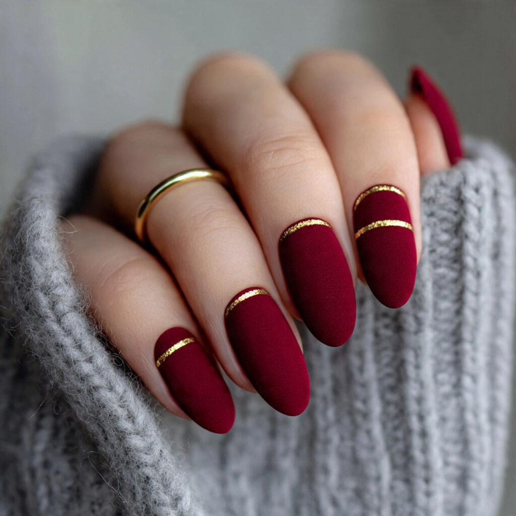 red velvet nails are deep warm and