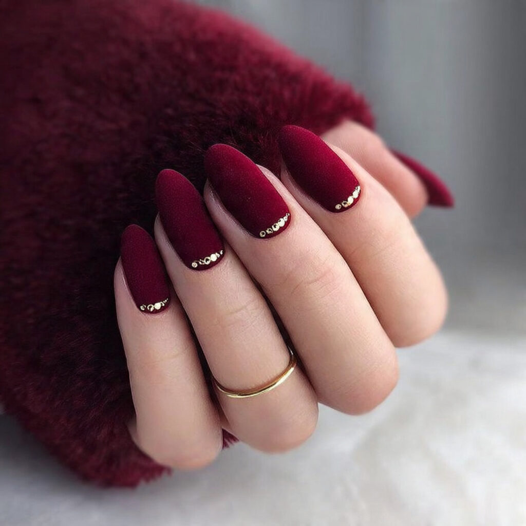 red velvet nails bring a deep rich