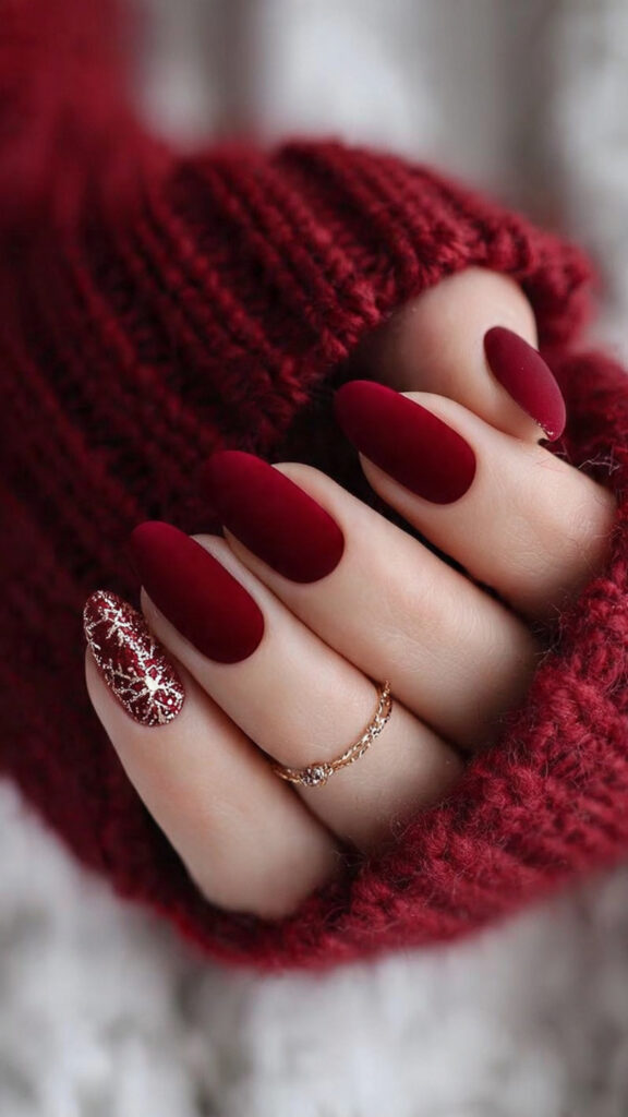 red velvet nails look soft rich and