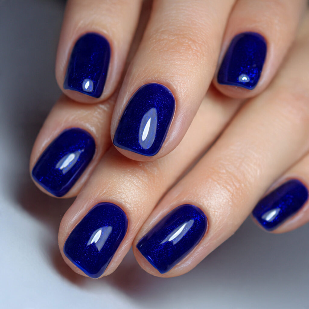 royal blue short winter nails feel bold