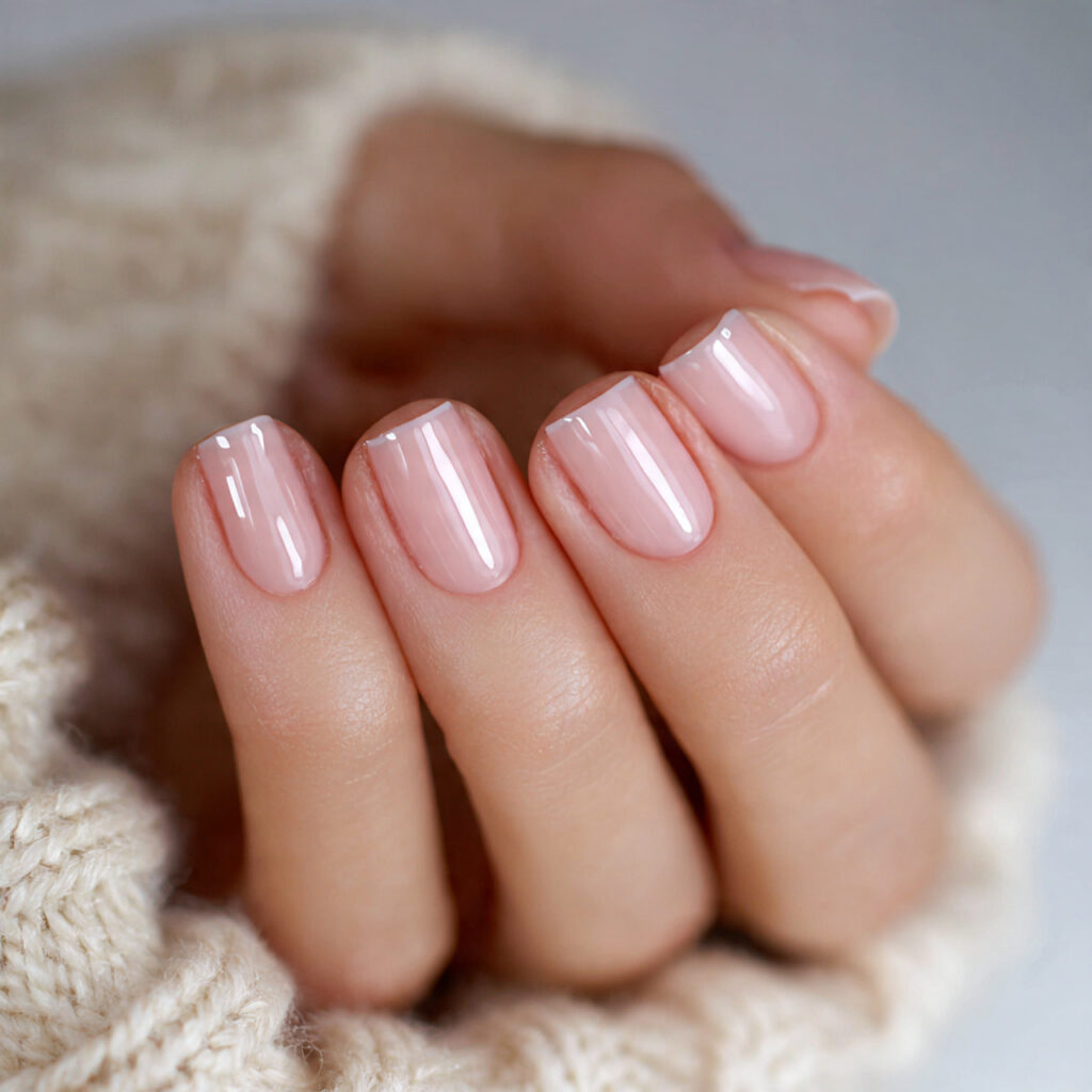 sheer gloss nails give a clean and