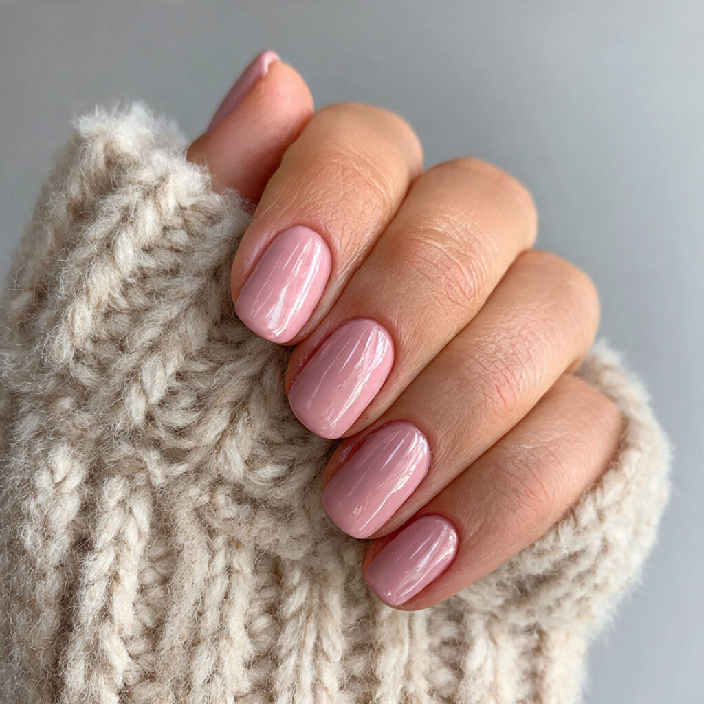 short blush pink classy january nails