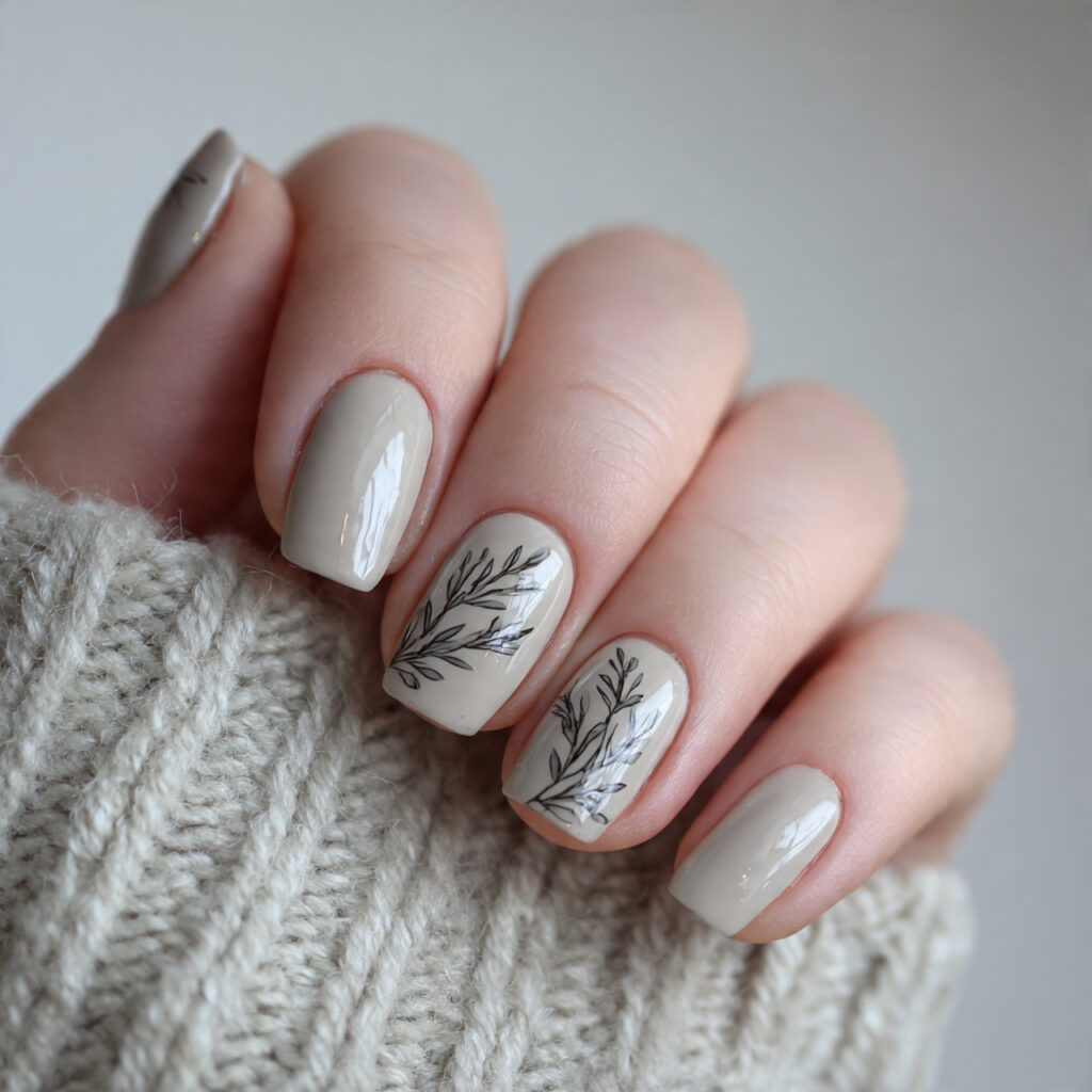 26 Short January Nails That Look Simple, Minimal, and Classy 5 short january nails with neutral beige tones