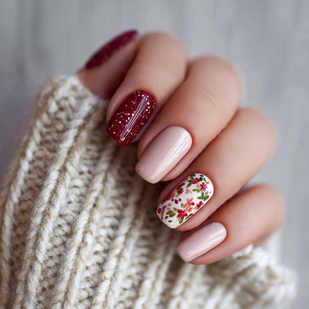 short nails with a milky january nail