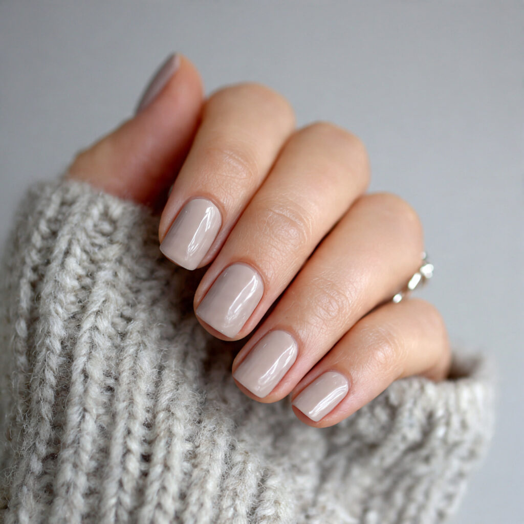 short square winter nails for work feel