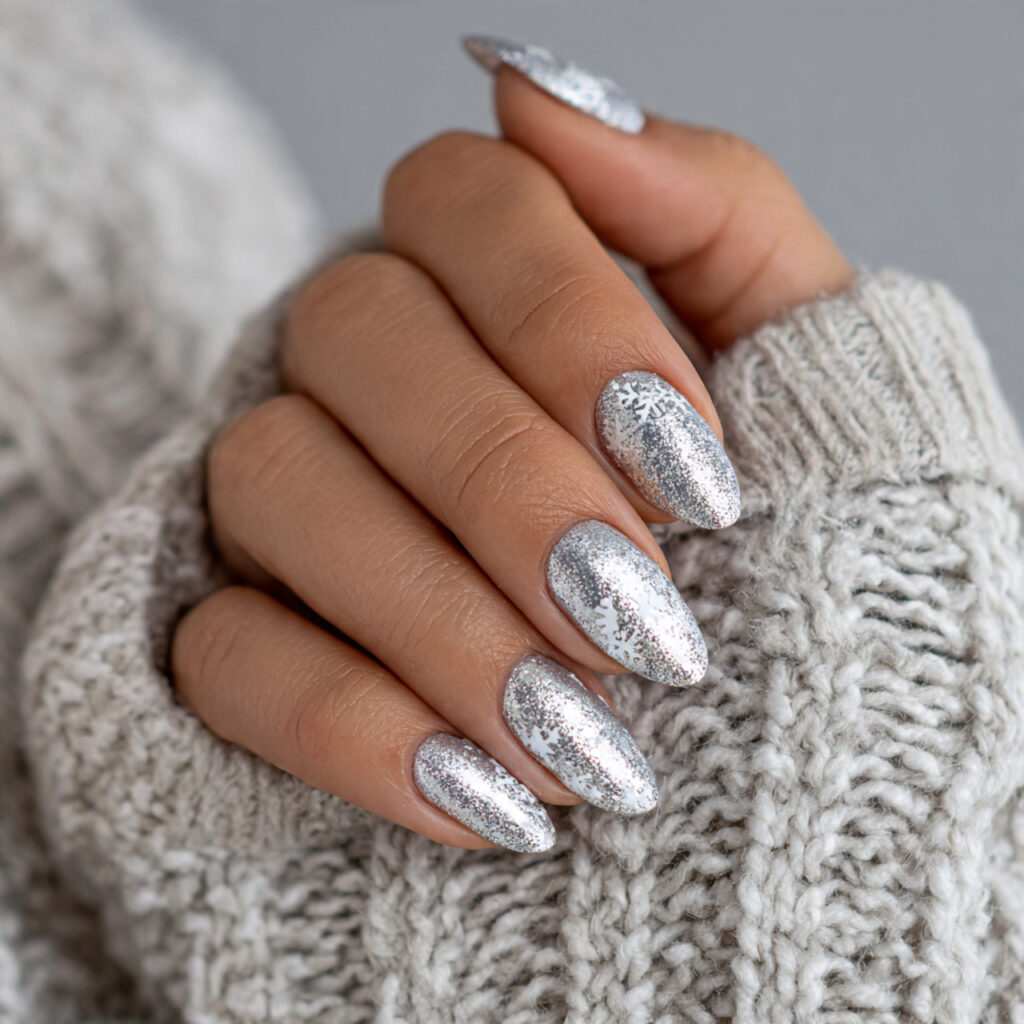 silver snowfall nails feel light and clean