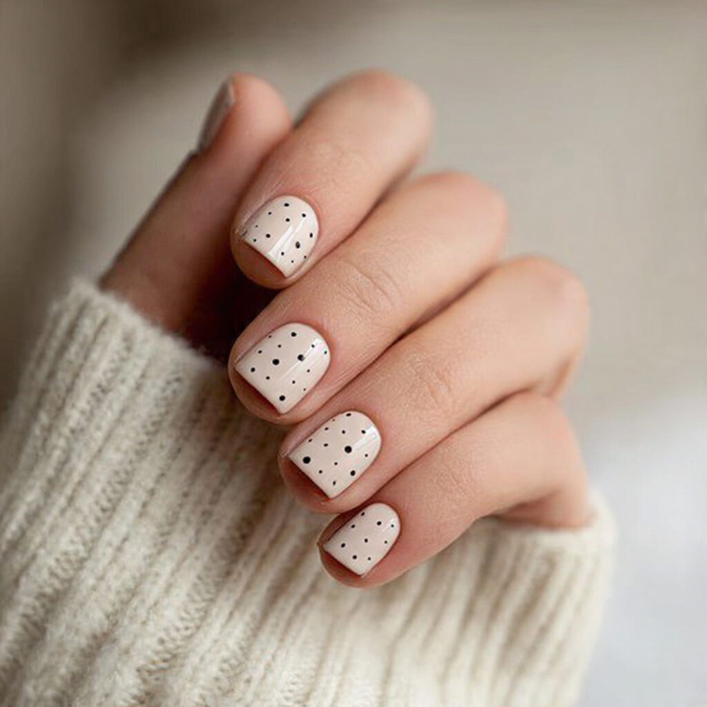 simple january nail designs with minimal dots