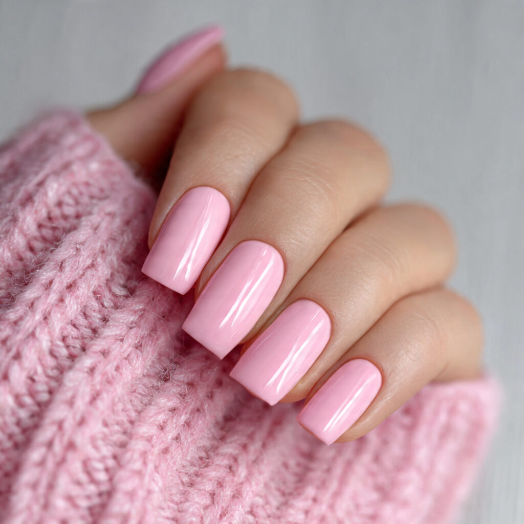 simple pink nails that look timeless