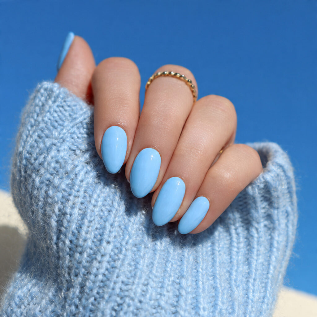sky blue nails for a light airy