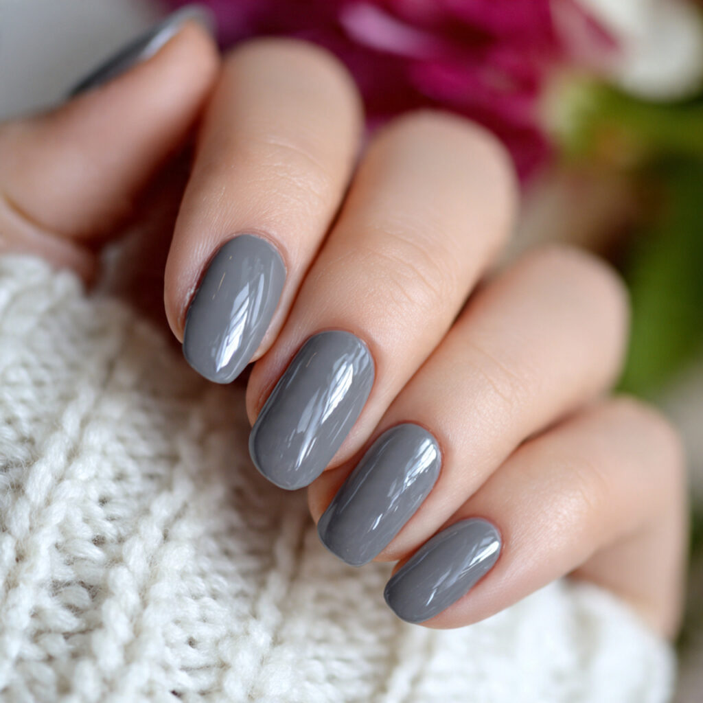 smoky gray nails are subtle yet stylish