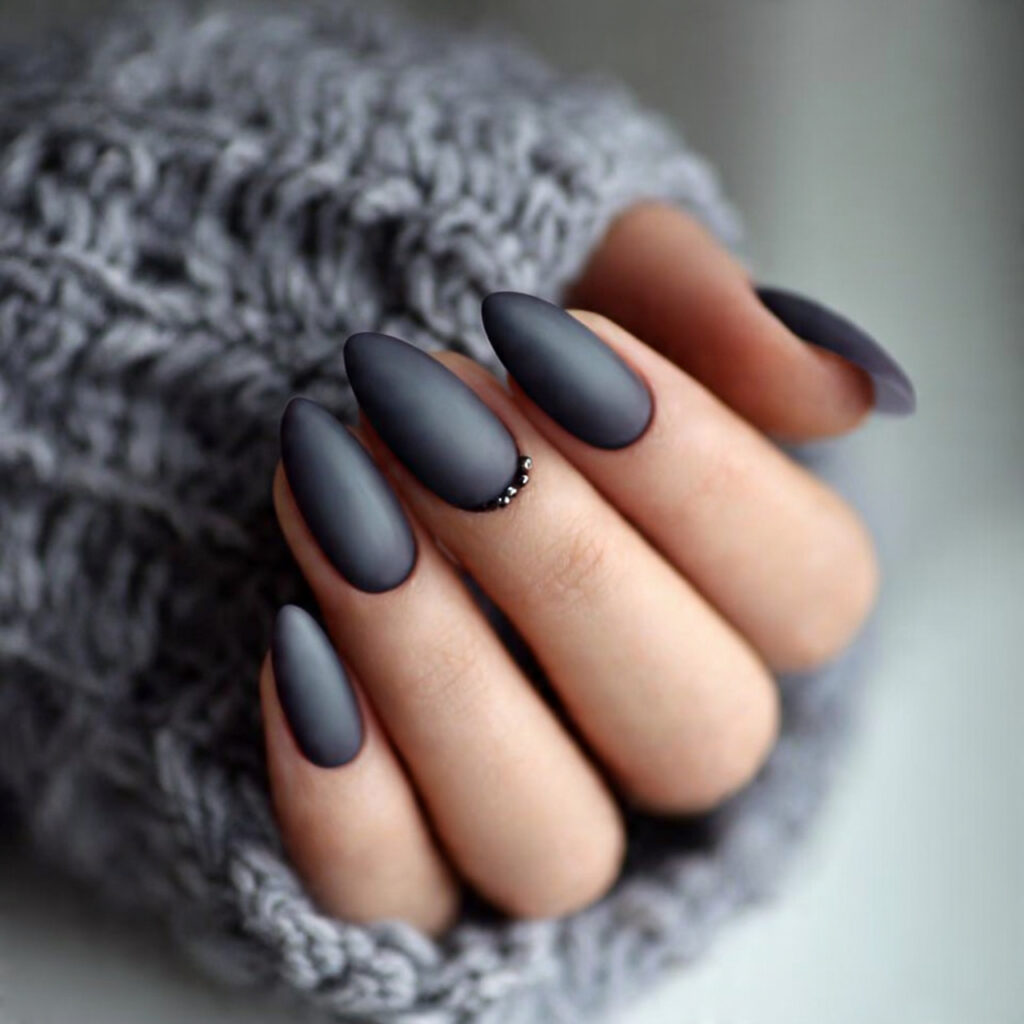smoky gray nails offer a calm and