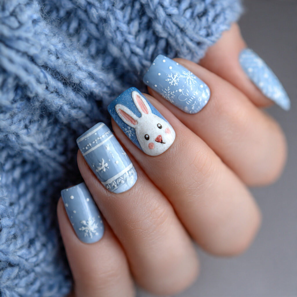 snow day cuties nails feel playful and