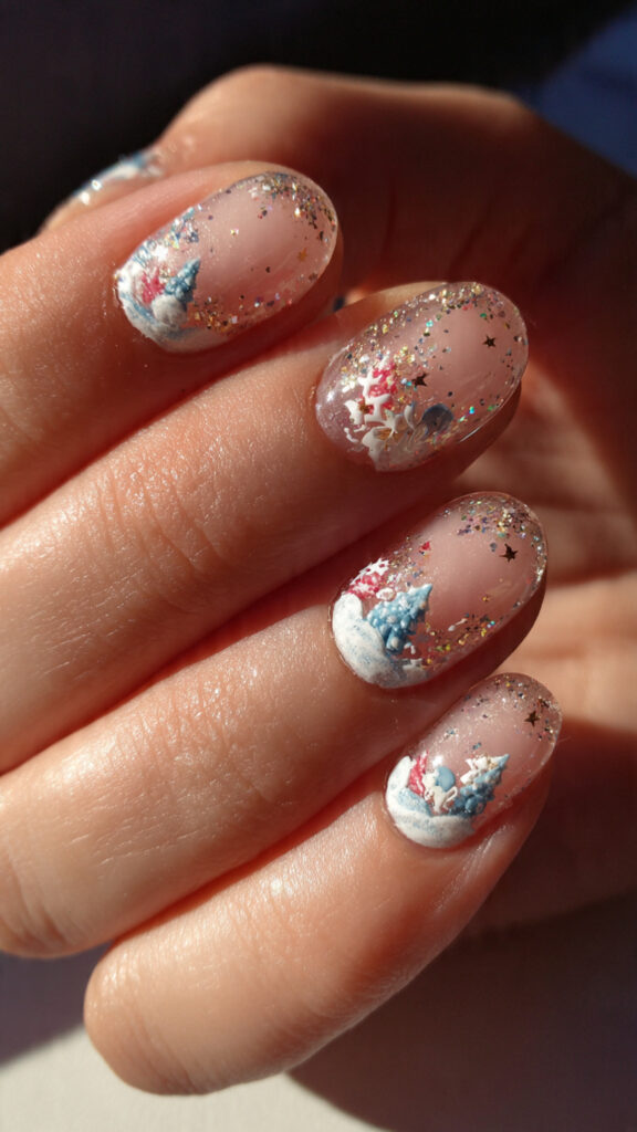 snow globe nails are magical creative and