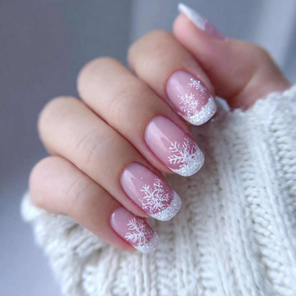 snowflake french tips are a cute and