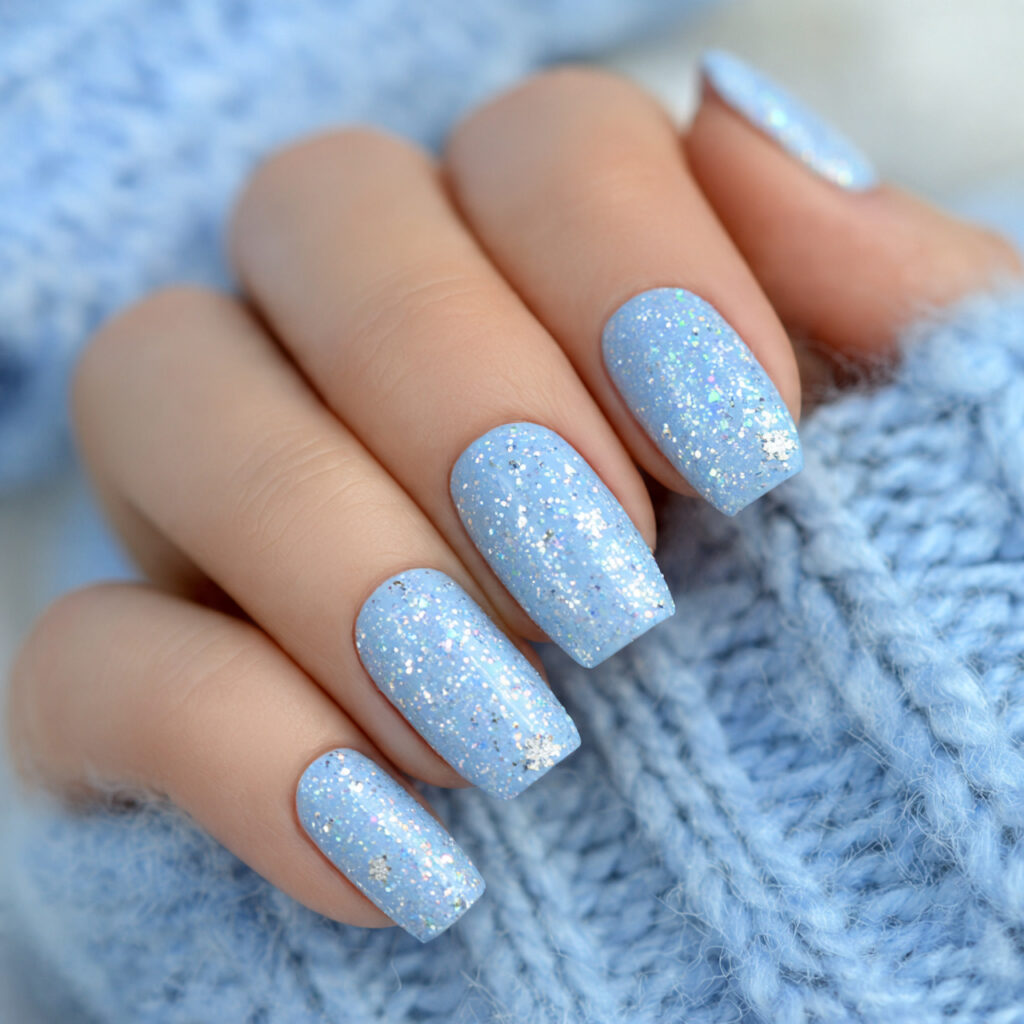 snowflake sparkle dust nails feel delicate and