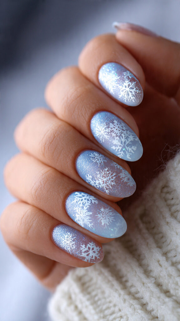 snowflake winter nails are perfect if you