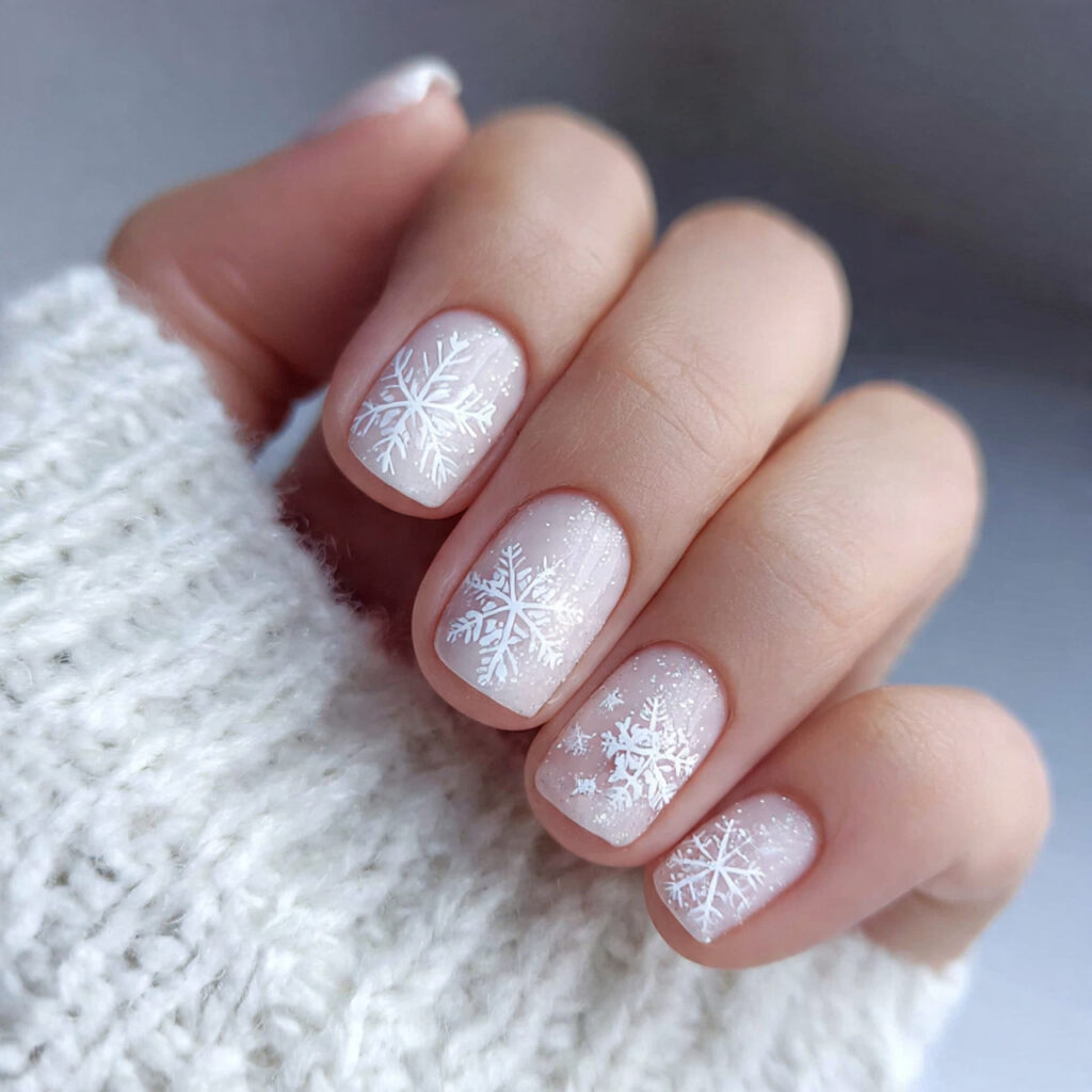 snowflake winter nails feel subtle elegant and
