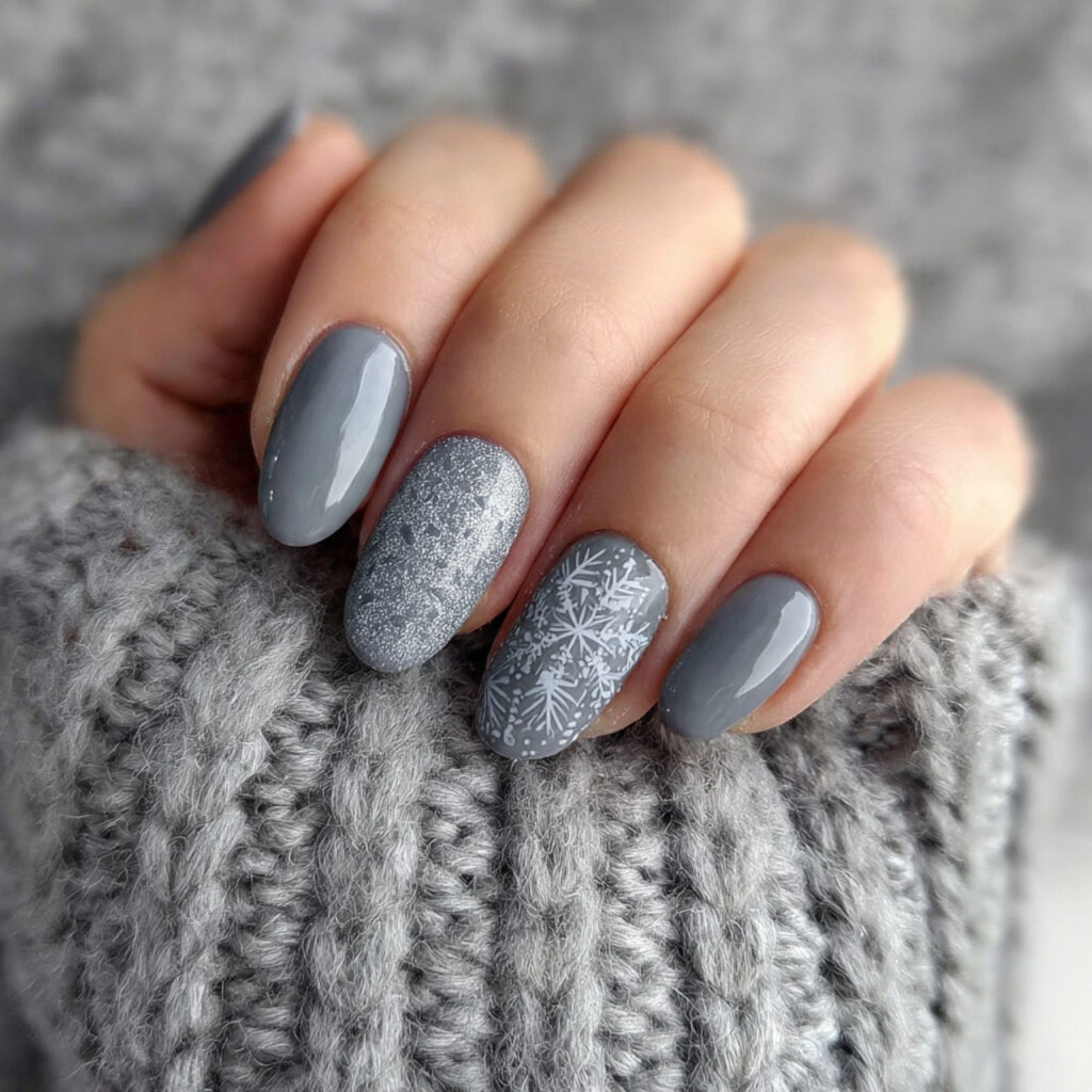 soft gray january nail designs offer a