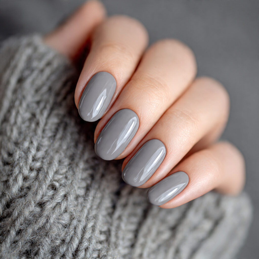 soft gray nails create a modern and