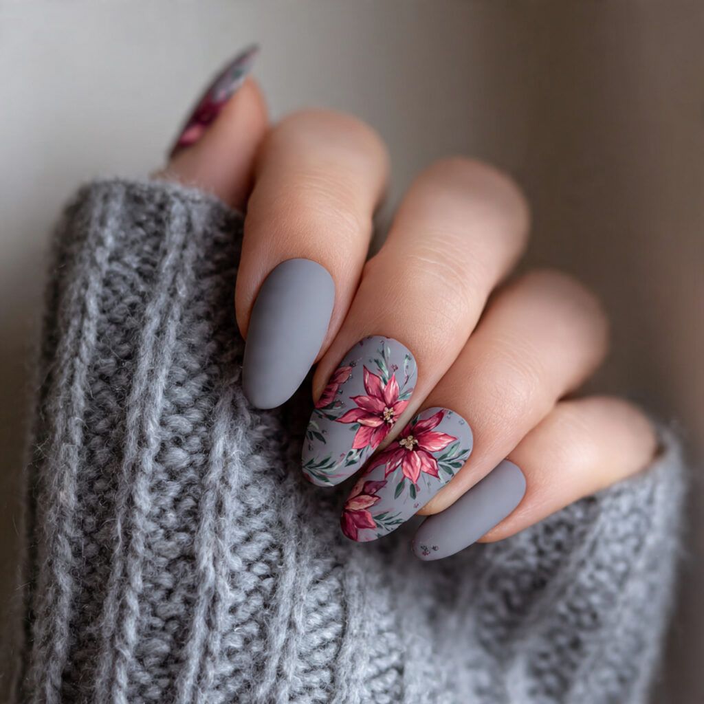 soft petal poinsettia nails feel gentle and