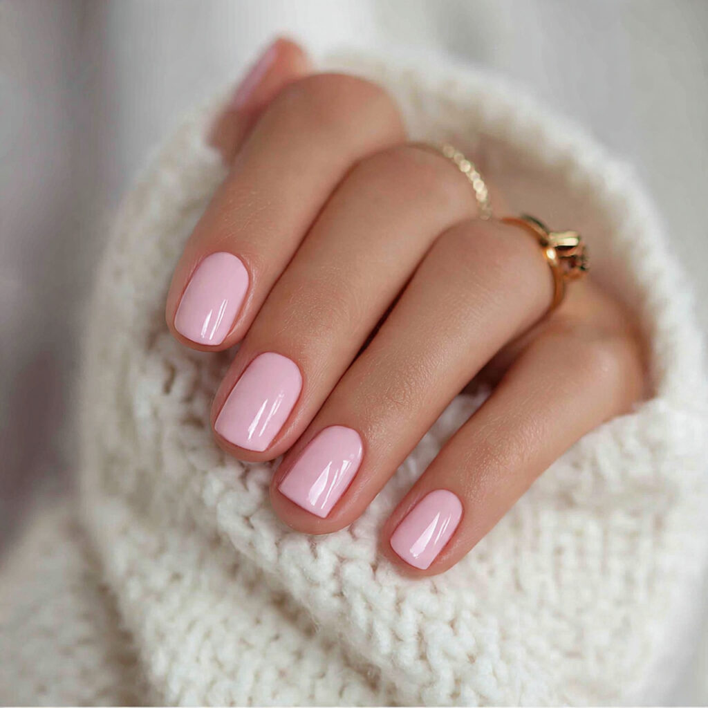soft pink january nail designs feel cozy