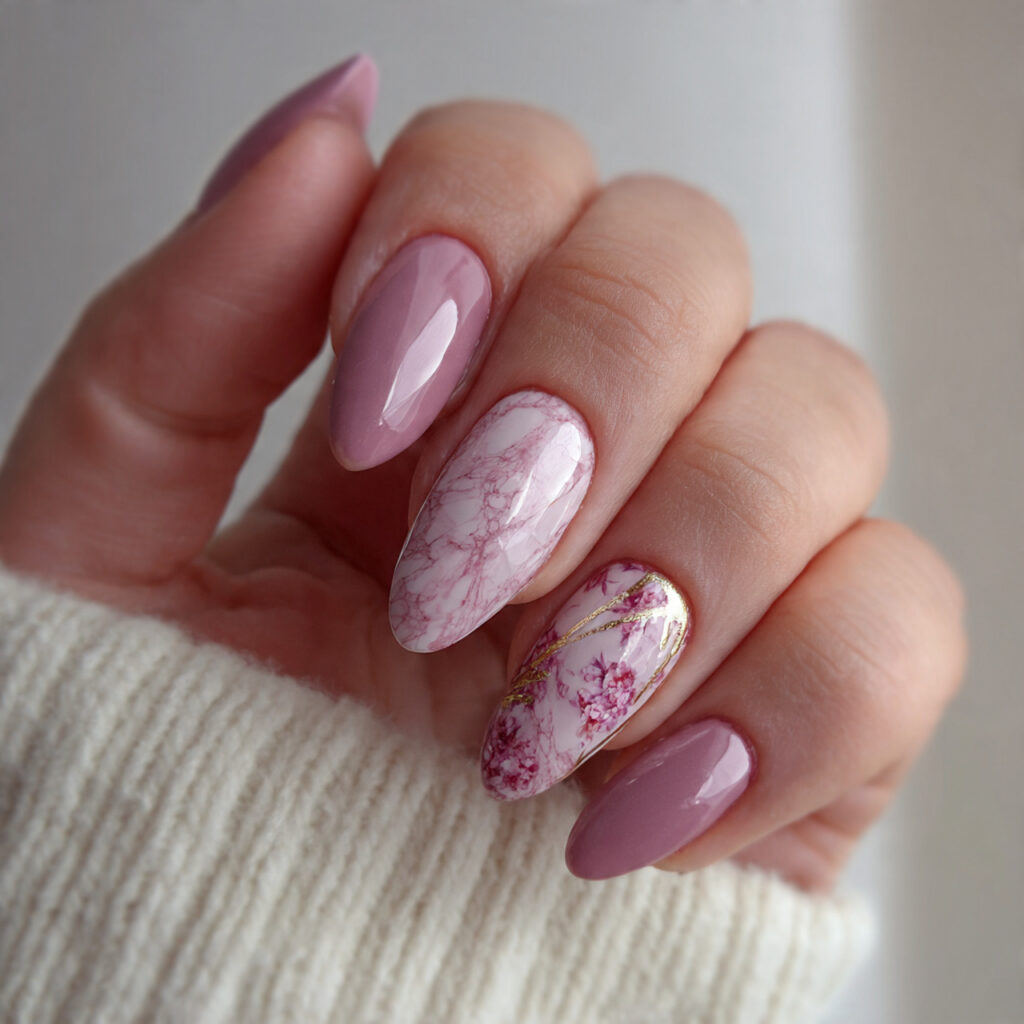 soft rose pink valentine nails