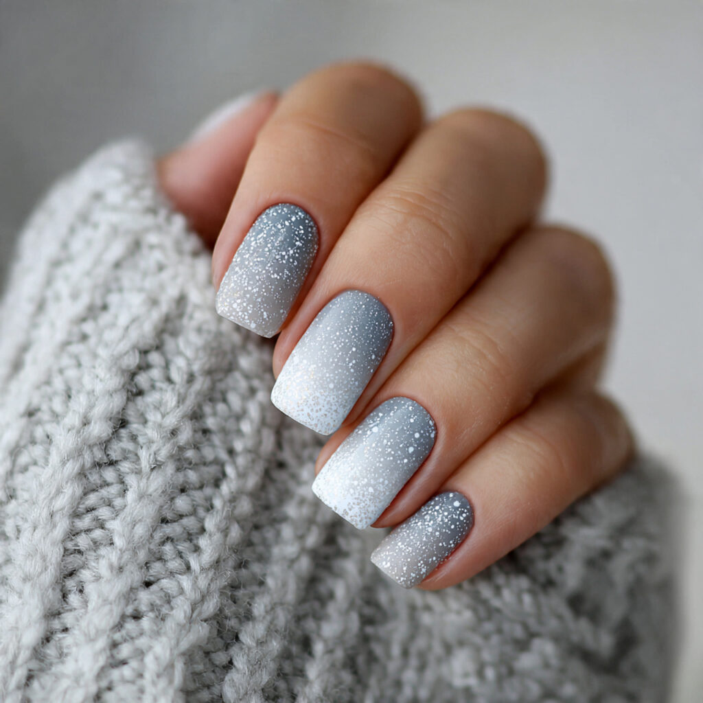 soft snowfall blends ombre nails feel calm
