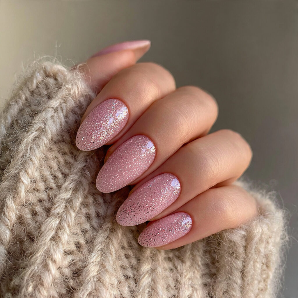 subtle glitter valentine nails add romance without