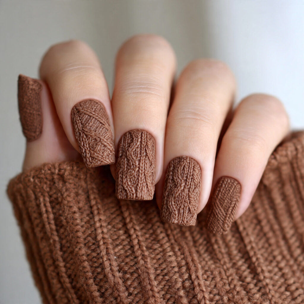 sweater texture nails look great in photos