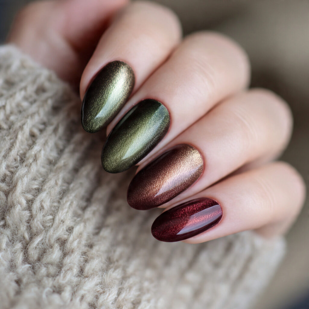 velvet cat eye nails have a soft