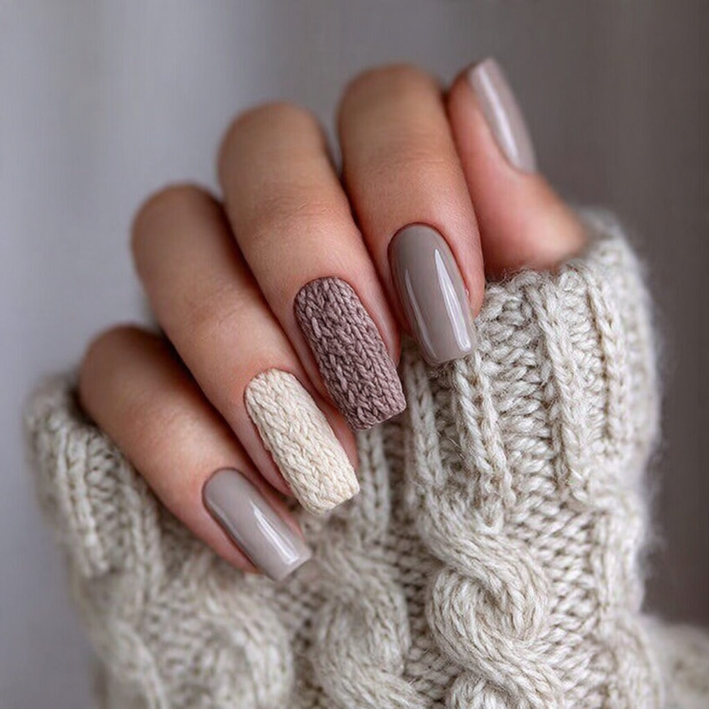 winter neutral inspired nails focus on shades