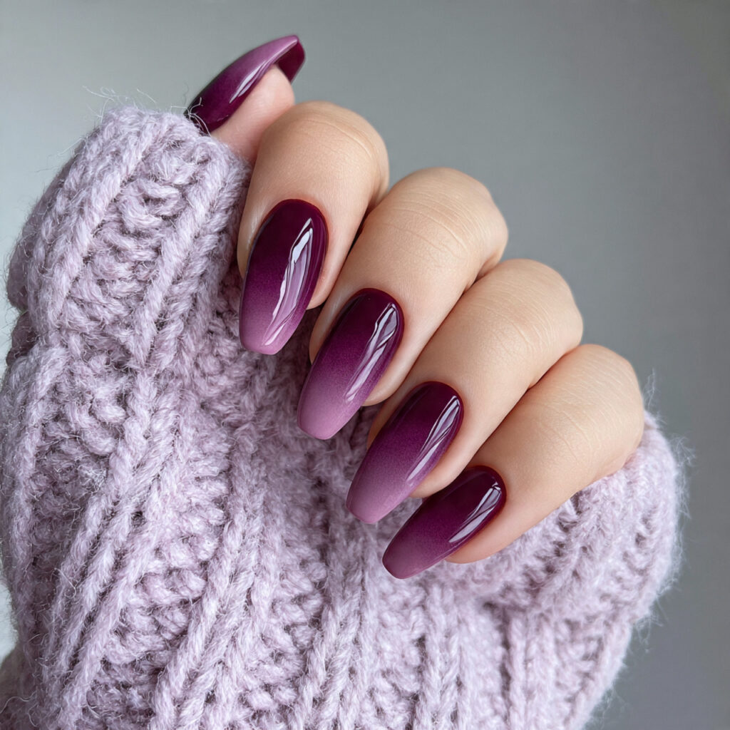 winter plum ombre nails feel deep and
