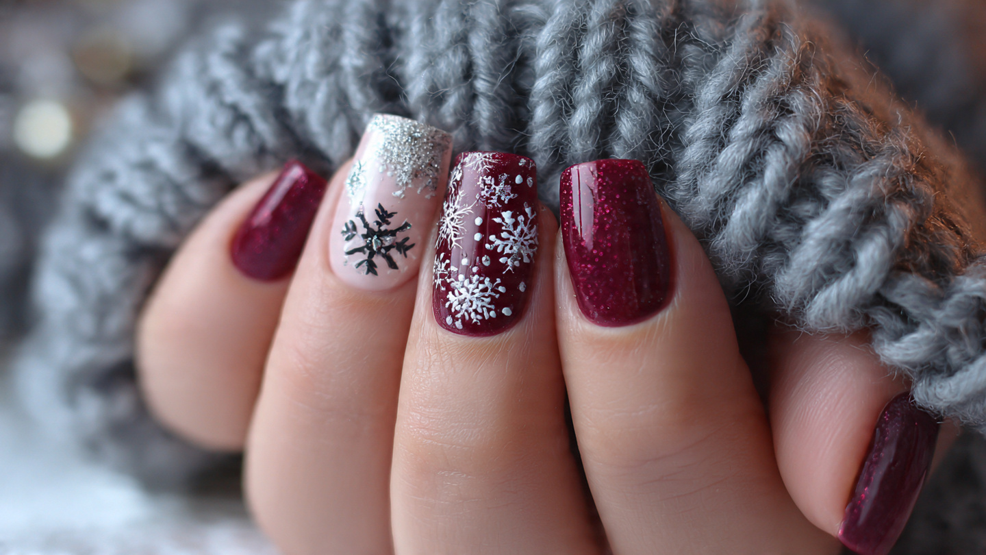 Winter Square Nails