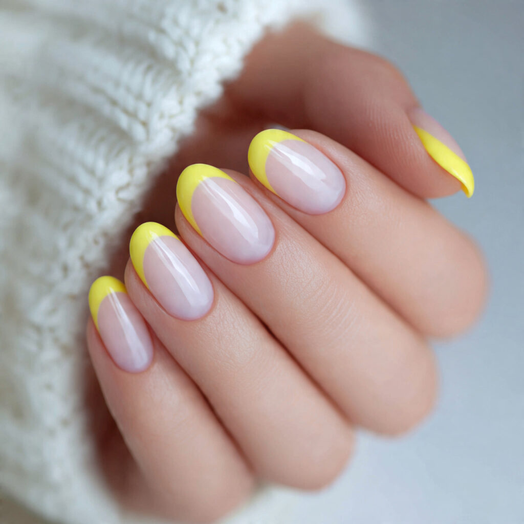 yellow french tips update a classic style