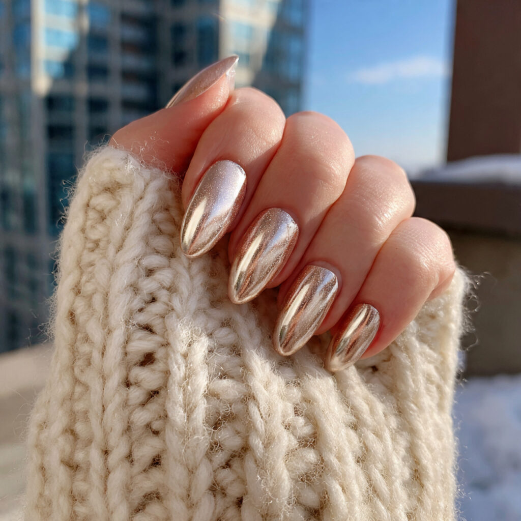 25 February Nails Feminine Ideas That Look Soft and Stylish 11 10 champagne shimmer nails