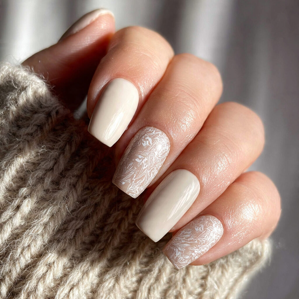 10 creamy ivory cozy february nails