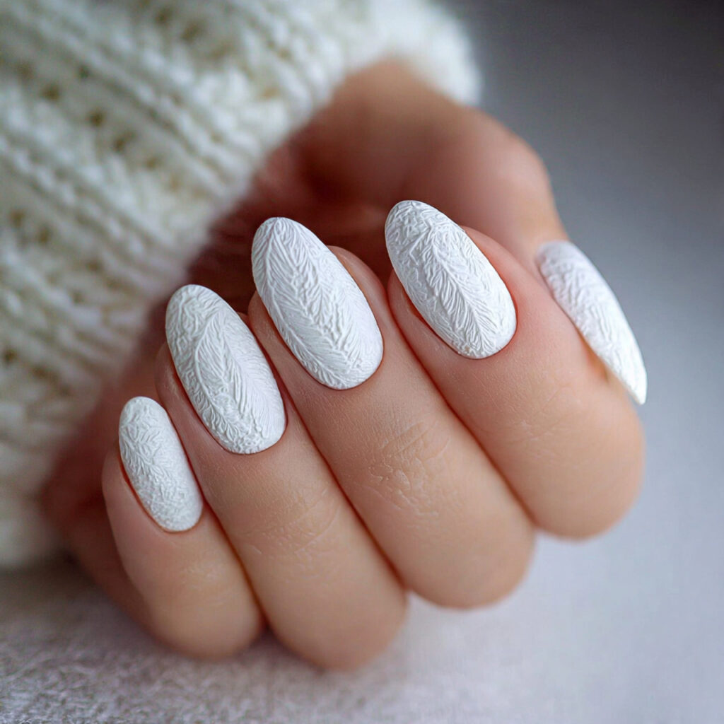 10 milky white january nails with soft