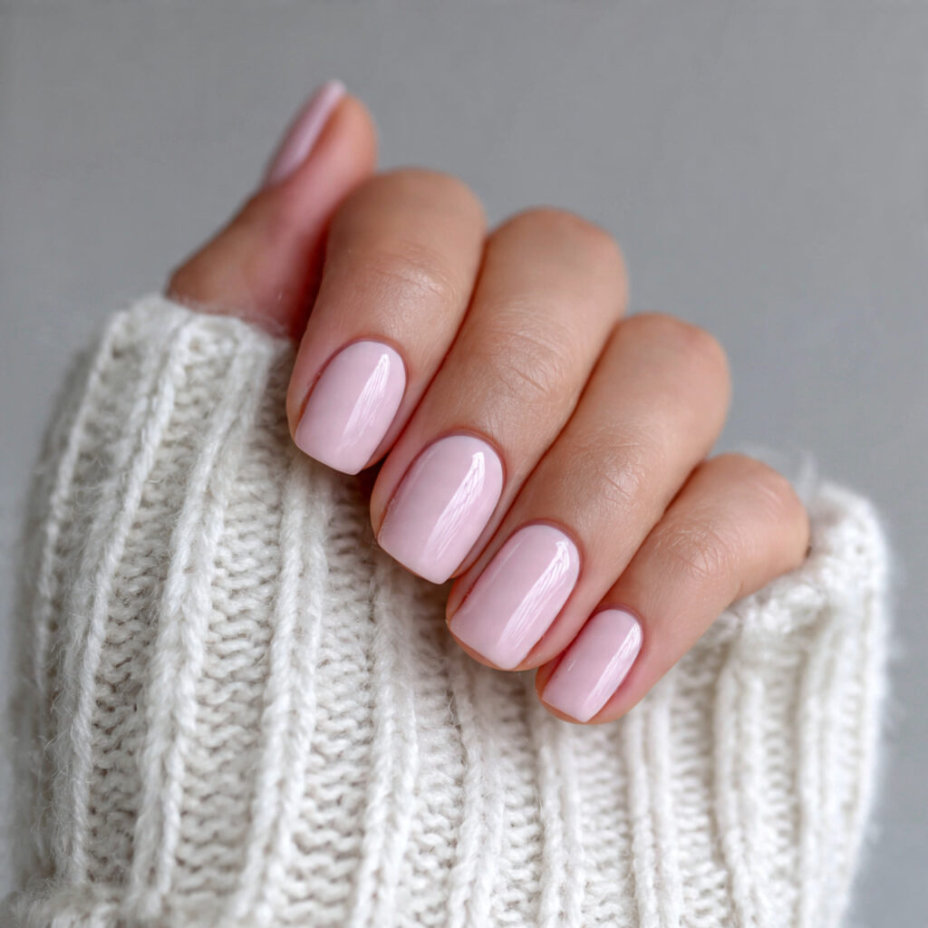 27 Cozy January Nails Perfect for Short & Classy Designs 11 10 pale pink cozy nails for a