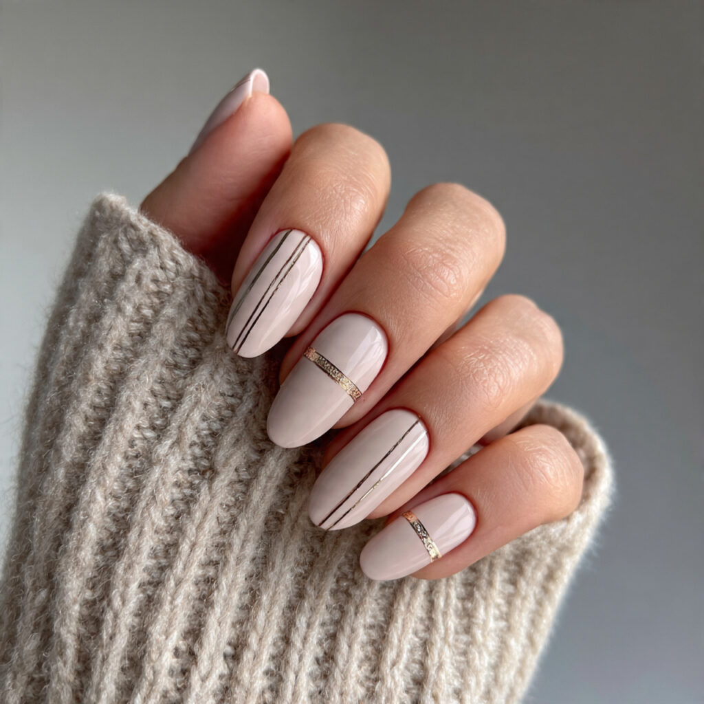 26 Neutral Valentine Nails for Short and Cozy Styles 13 12 matte beige nails with minimal side
