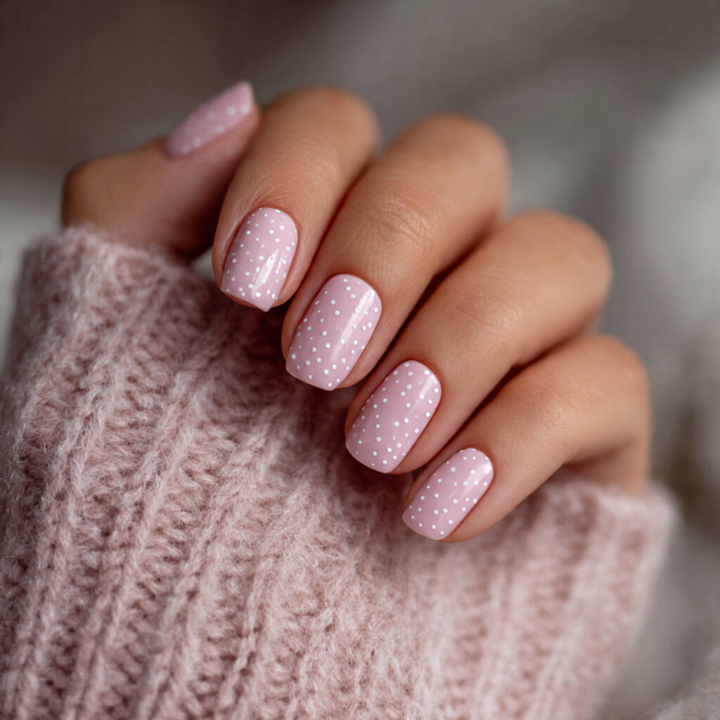 26 Neutral Valentine Nails for Short and Cozy Styles 14 13 light pink nails with double micro