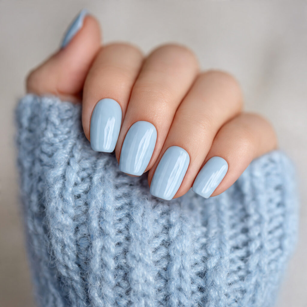 13 soft blue january nails with beige