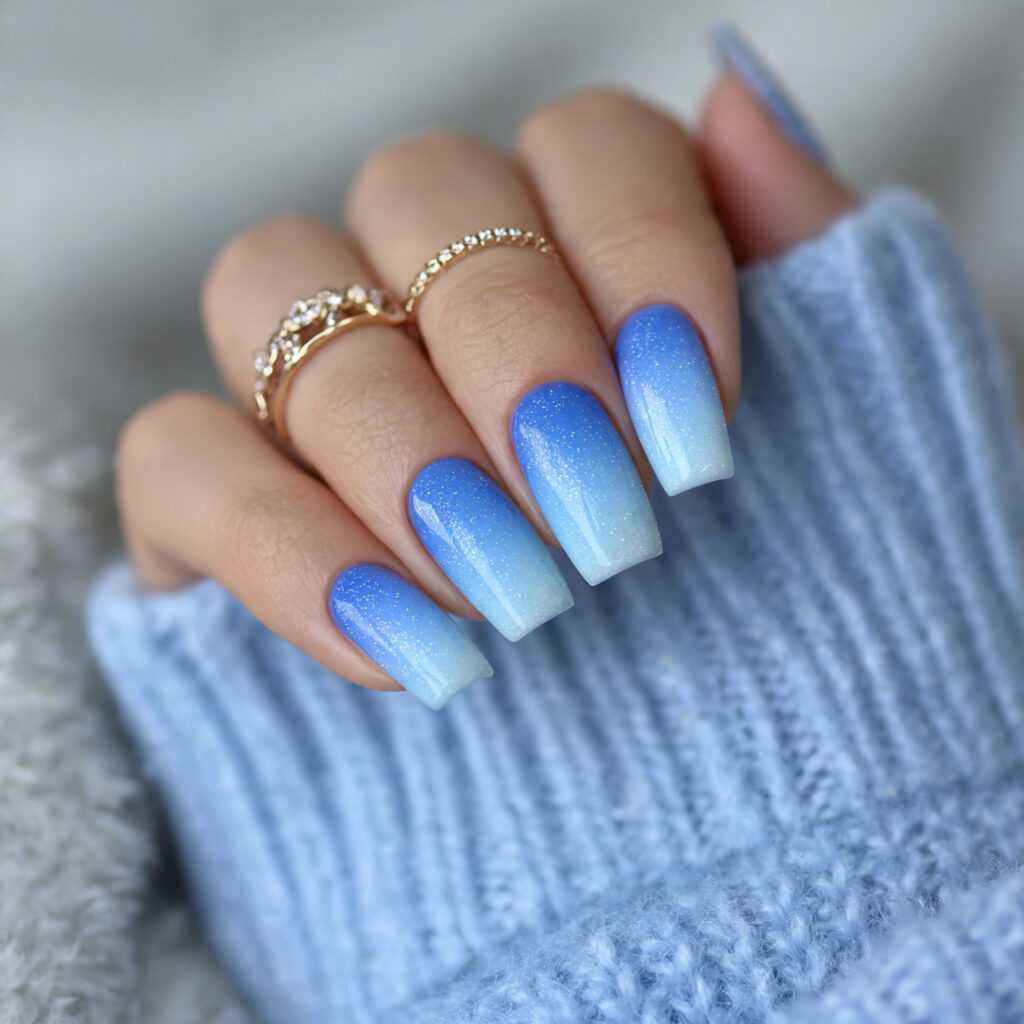 14 soft blue ombre january nails