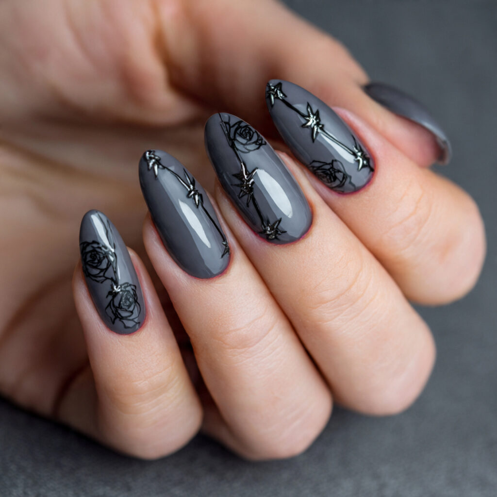 16 charcoal gray with black thorns charcoal gray