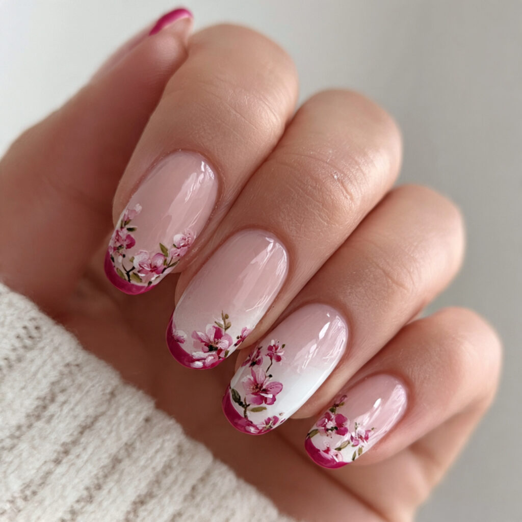 25 February Nails Feminine Ideas That Look Soft and Stylish 18 17 floral french tips