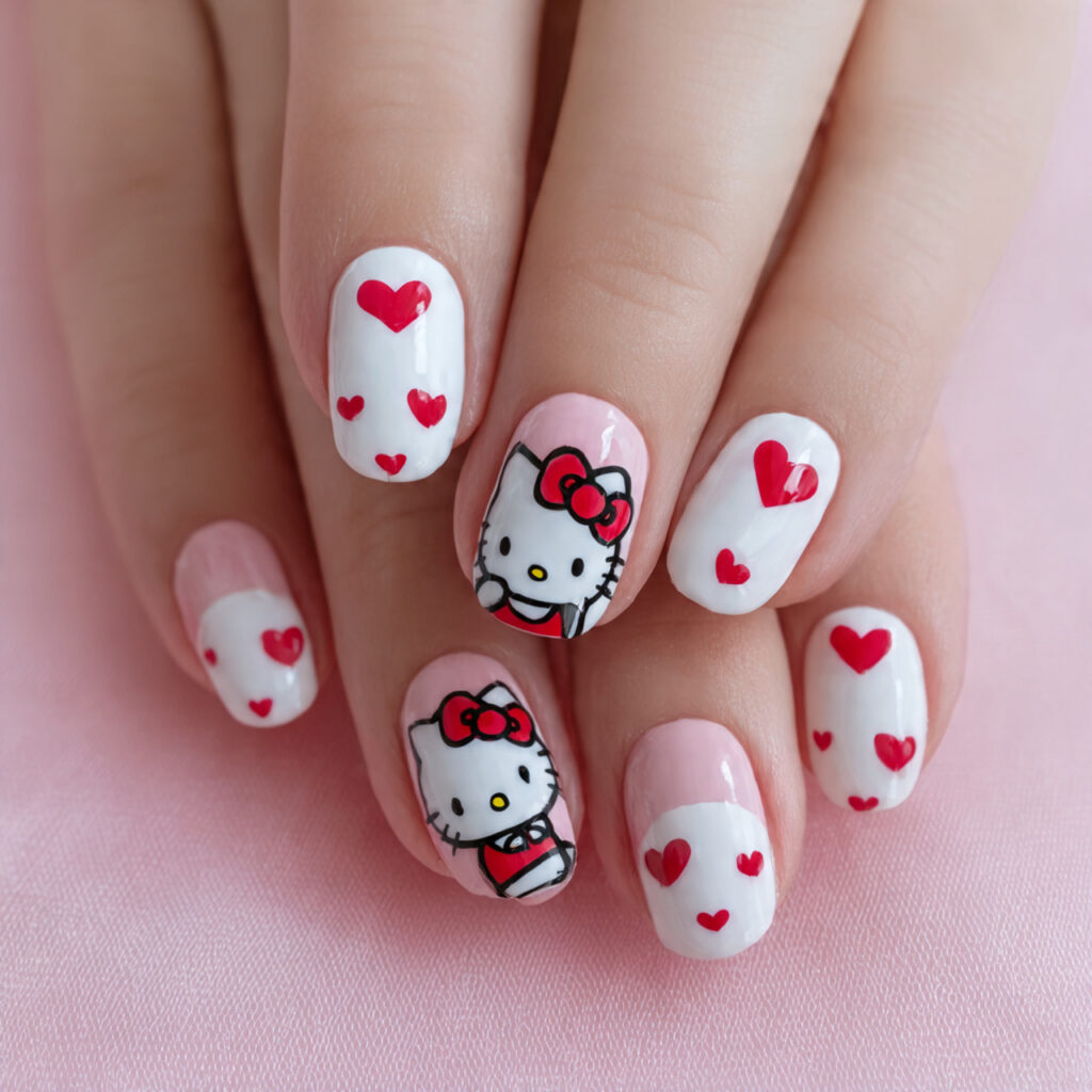 1 classic hello kitty face with hearts classic