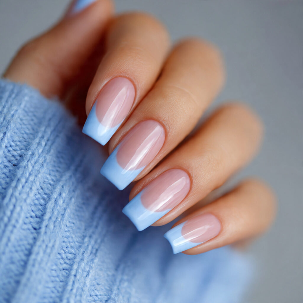 1 powder blue french tips