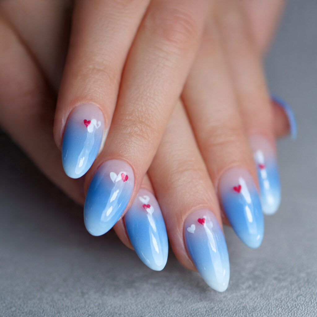 23 powder blue ombre with hearts