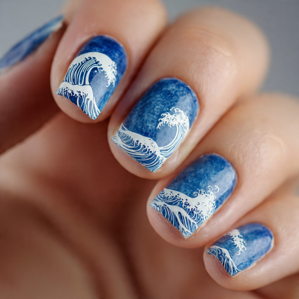 24 ocean blue with wave patterns ocean blue