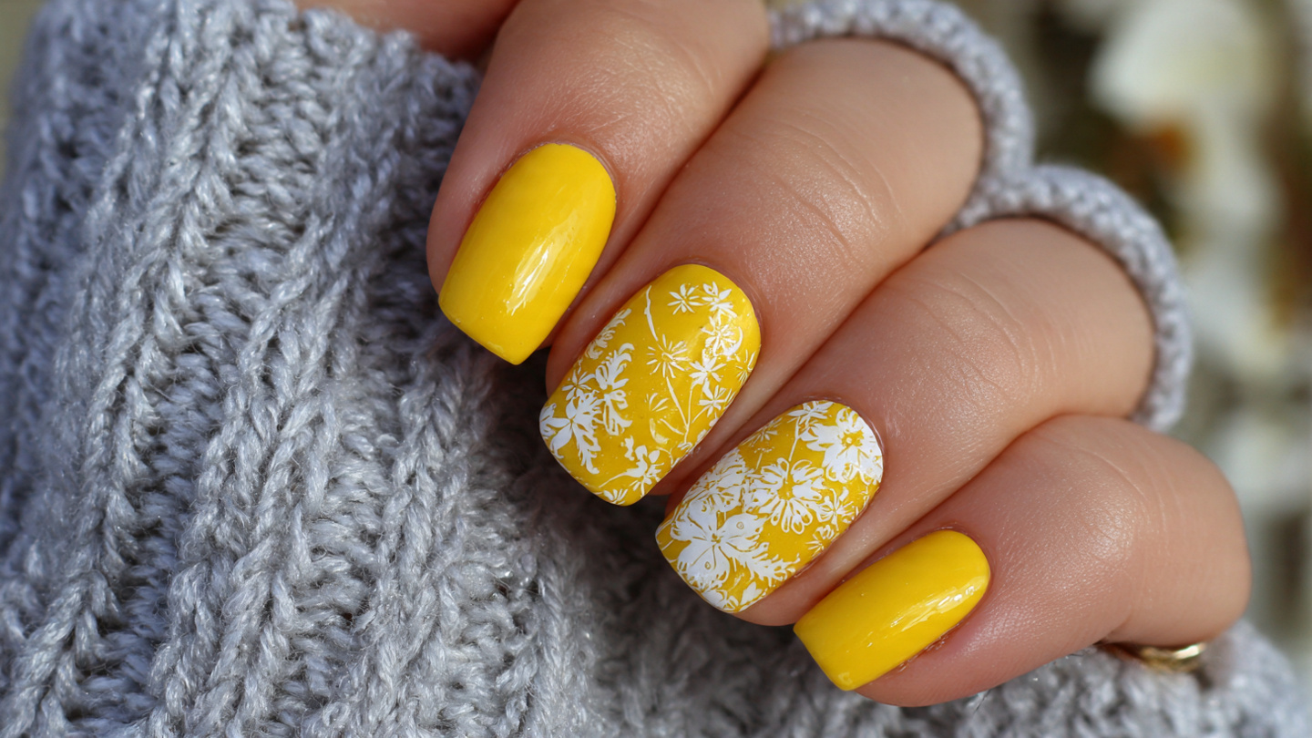 Yellow Spring Nails